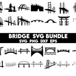 Bridge Svg Bundle, Bridge Png, Wooden Bridges Clipart, Path Dxf, Pathway Eps, Golden Gate Cricut, Bridge Cut File, Path Silhouette