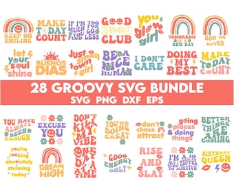 Groovy svg bundle, boho svg, hippie svg, aesthetic svg, inspirational svg, motivational svg, trendy svg, retro svg