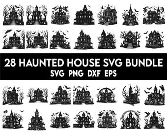 Spukhaus SVG Bundle, Spukhaus SVG, Halloween Bundle SVG, Spukhaus SVG Bundle, Spukhaus Clipart, Spukhaus Schnittdatei
