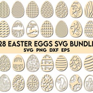 Easter Egg Bundle SVG, Easter Ornaments Svg, Easter Egg Tags Svg, Easter Laser Cut svg, Cute Easter Egg Clip Art