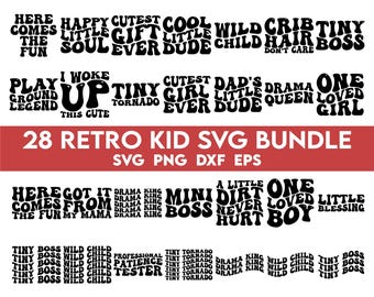 Toddler SVG Bundle, Retro Toddler Svg, Baby Sayings Svg, Funny Toddler Svg, Baby Svg, Retro Svg, Boho Svg, Groovy Svg, Wavy Text Svg