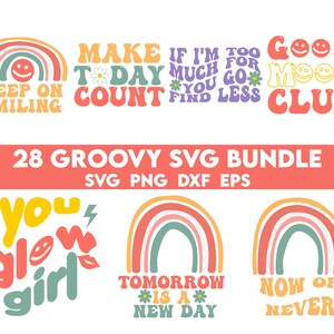 Groovy Svg Bundle, Boho Svg, Hippie Svg, Aesthetic Svg, Inspirational ...