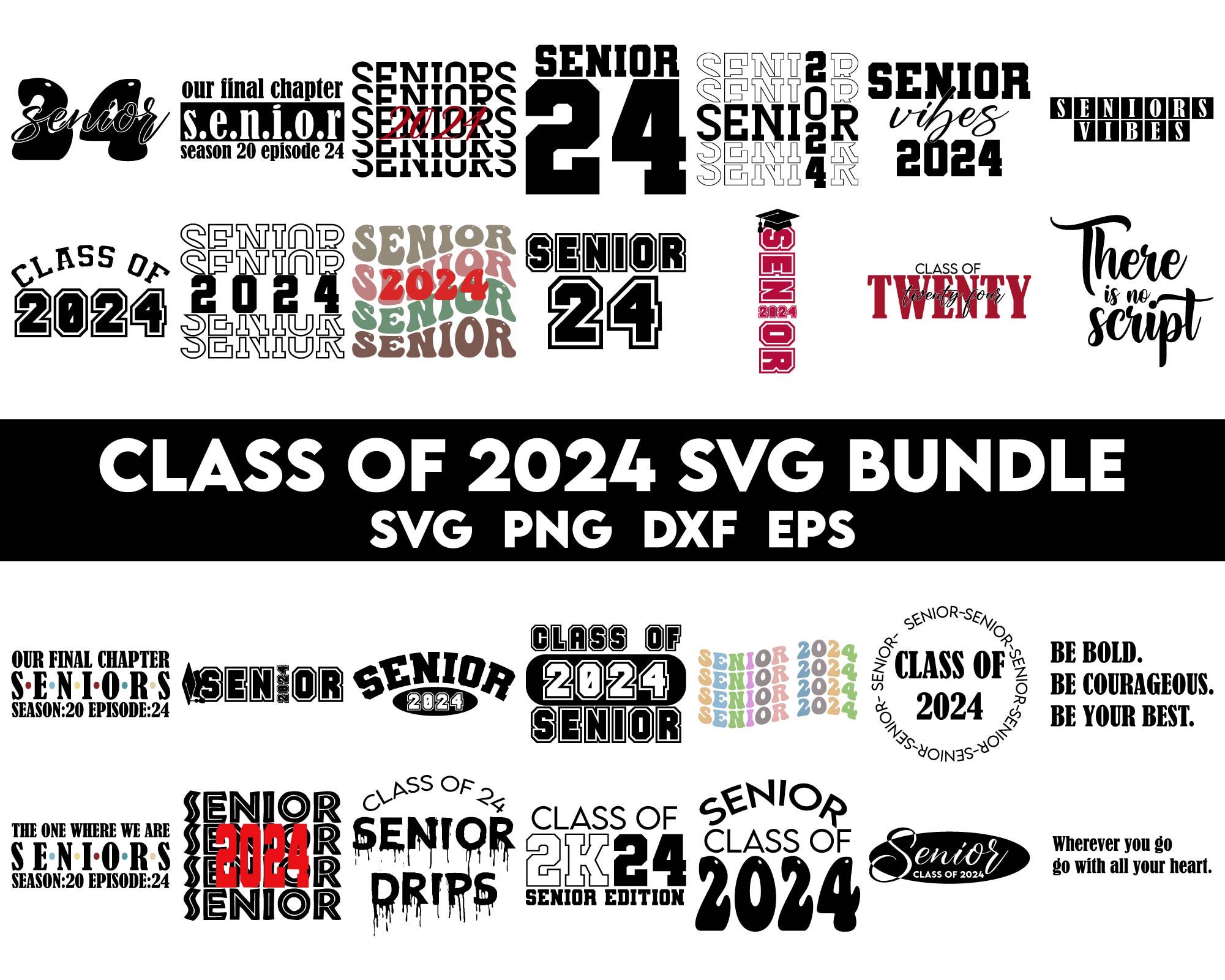 Class of 2024, Graduation SVG PNG Digital Cutting Files – creativeusarts