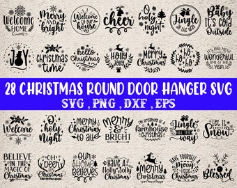 Christmas Round Door Hanger svg bundle, christmas ornaments svg bundle, Christmas Welcome Sign svg, Porch Sign svg, Christmas bundle Svg
