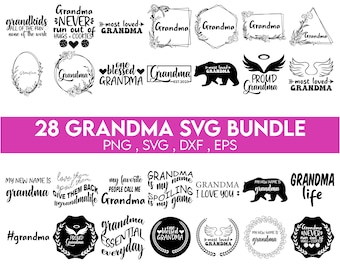 Grandma SVG Bundle, Blessed Grandma svg, Grandma Heart svg, mother's day svg, Grandma Shirt svg, Grandma Bundle SVG file for Cricut