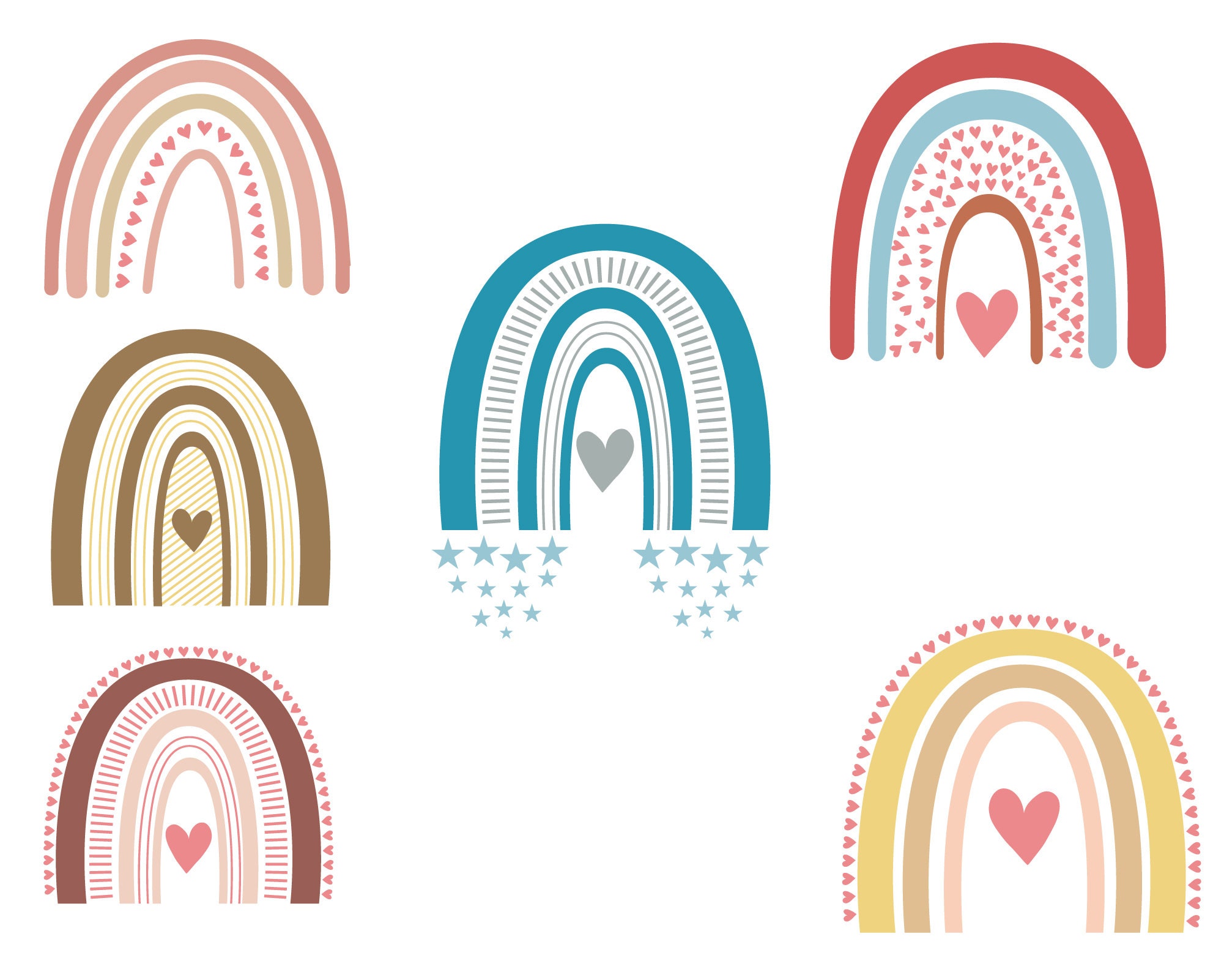 Boho Rainbow Svg Bundle Cute Rainbow Svg Boho Rainbow - Etsy