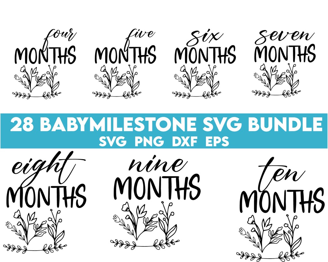 Baby Milestone Svg Bundle, Baby Milestone Svg, Hello World Svg, Baby