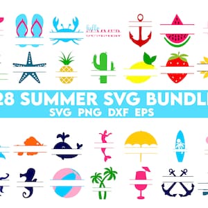 Summer SVG Bundle, Summer name frames svg, Beach Svg, Digital Download,  Split Name Frames SVG, Sublimation