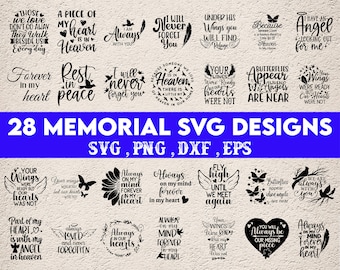 Memorial SVG Bundel, Memorial Quotes SVG, Rouw svg, In Liefdevolle Herinnering svg, Herinnering svg, Kardinaal svg, Hemel Svg, Bijbel Citaat Svg