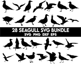 Seagull SVG Bundle, Seagull Svg, Seagull Clipart, Seagull SVG Cut Files for Cricut, Seagull Silhouette,Sea Gull Png, Coastal Svg,Seagull Dfx