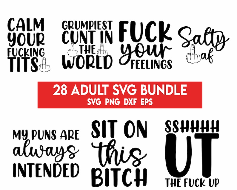Adult Svg Bundle, Adults svg, Rude svg, Crafting Bundle, Adult quotes svg, Savage svg, Funny svg bundle, bitch svg, Middle Finger Svg image 7