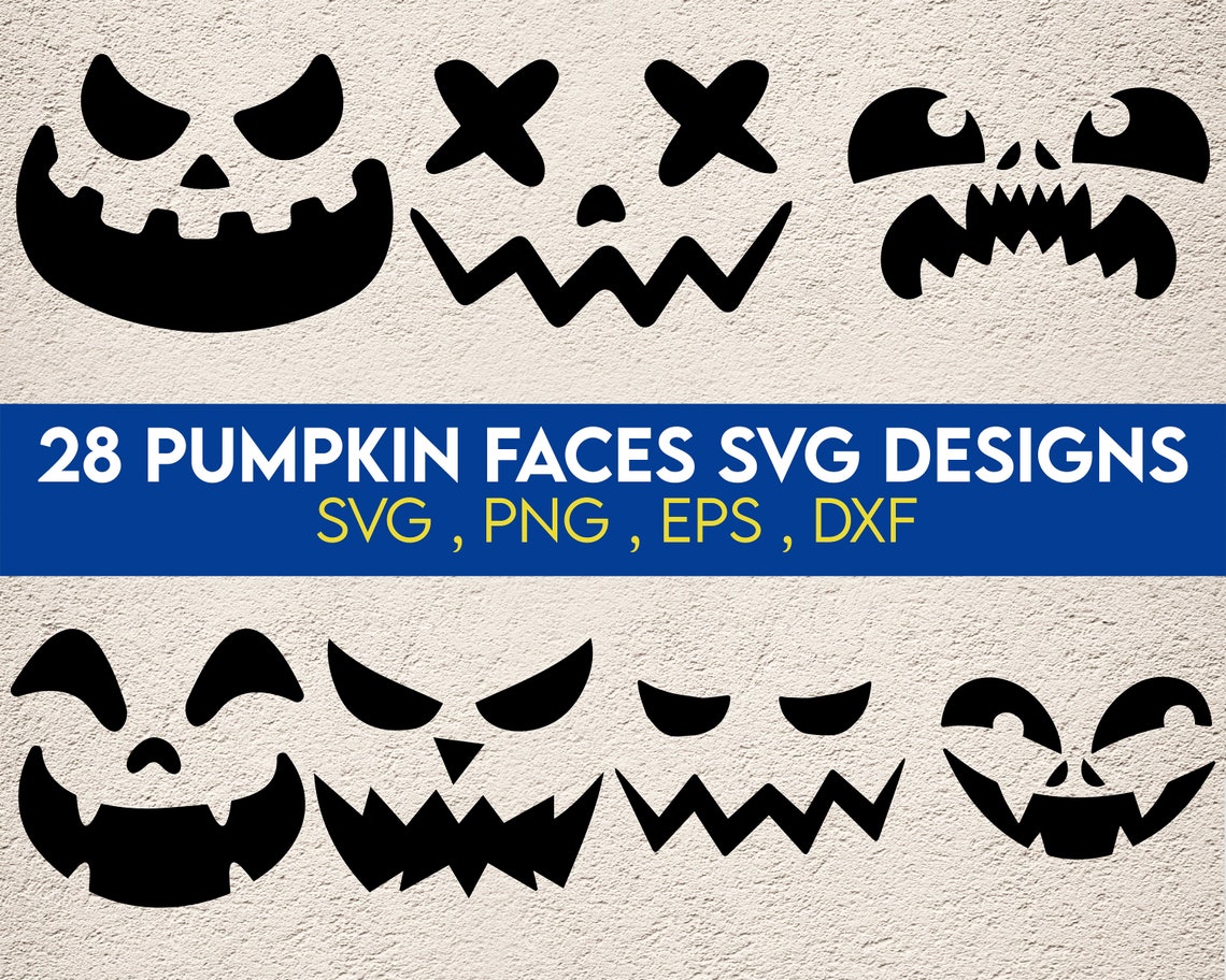 Pumpkin Face Svg Bundle, Jack O Lantern Faces, Halloween Pumpkins Faces ...