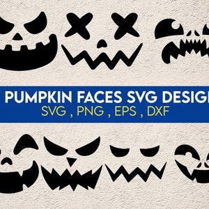 Pumpkin Face Svg Bundle, Jack O Lantern Faces, Halloween Pumpkins Faces ...
