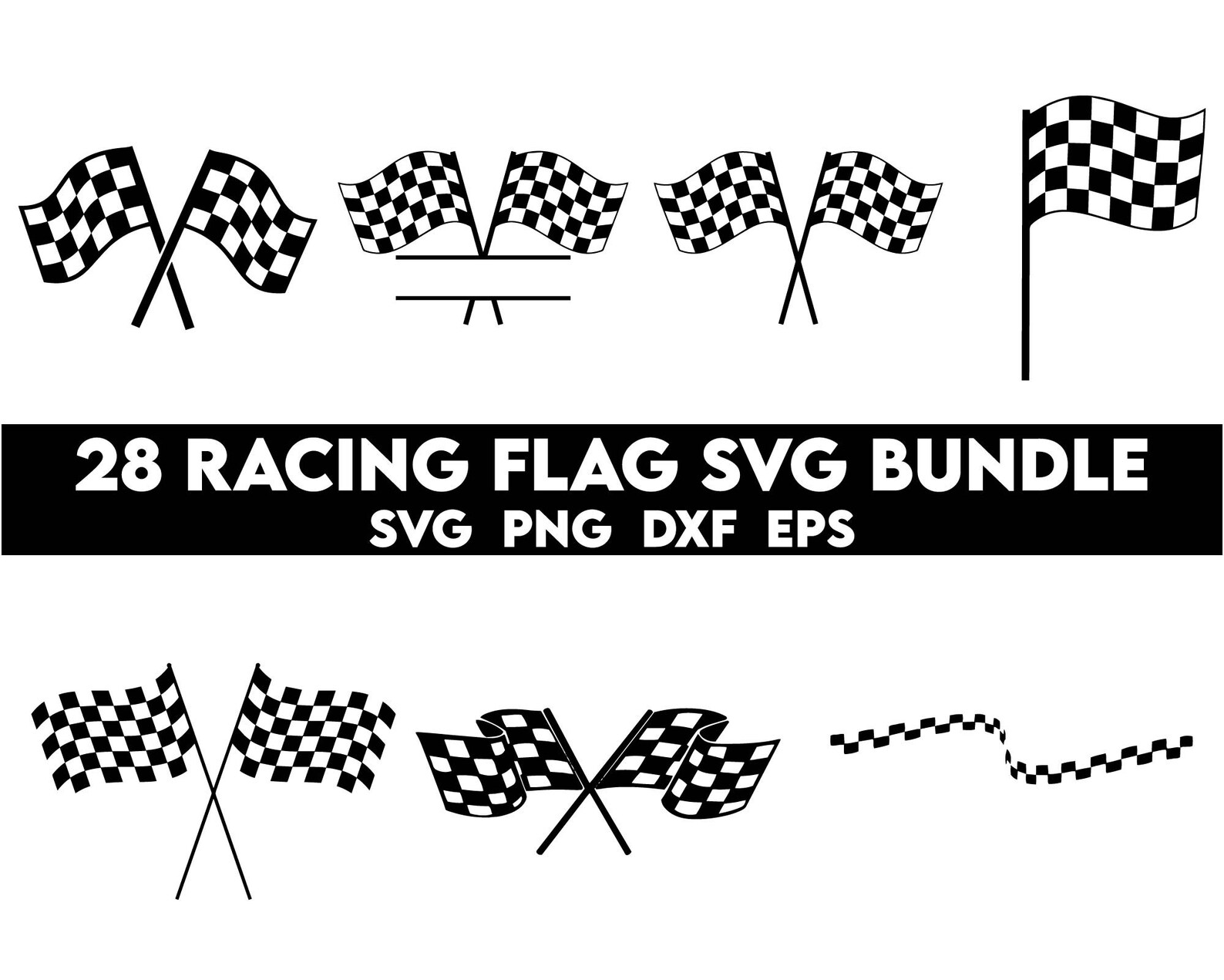 Racing Flag SVG Bundle, Racing Stripes Svg, Racing Clipart, Race Car