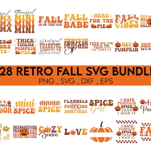 Retro Fall Svg Bundle, Fall svg, Pumpkin fall svg,Fall quotes svg,pumpkin pies svg,Thanksgiving Svg,Fall vibes svg,Trendy svg,Coffee mug svg