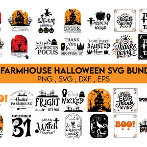 Ferme Halloween SVG Bundle, Halloween Bundle SVG, Vieux signes d’Halloween svg, vintage Halloween SVG, Halloween Rustique svg, Signe d’Halloween