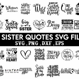 Sister Quotes SVG Bundle, Sisters SVG, Sister Shirt svg, Cute Matching Sisters svg, Gift For Sister, Sisters Trip svg, Big Sis Lil Sis svg
