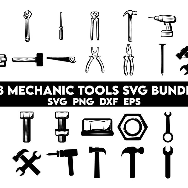 Tools svg bundle, Mechanic Tools svg, Wrench Svg, Hand Tool Svg for cricut, tools vector, handyman svg, laser cut & Sublimation Files