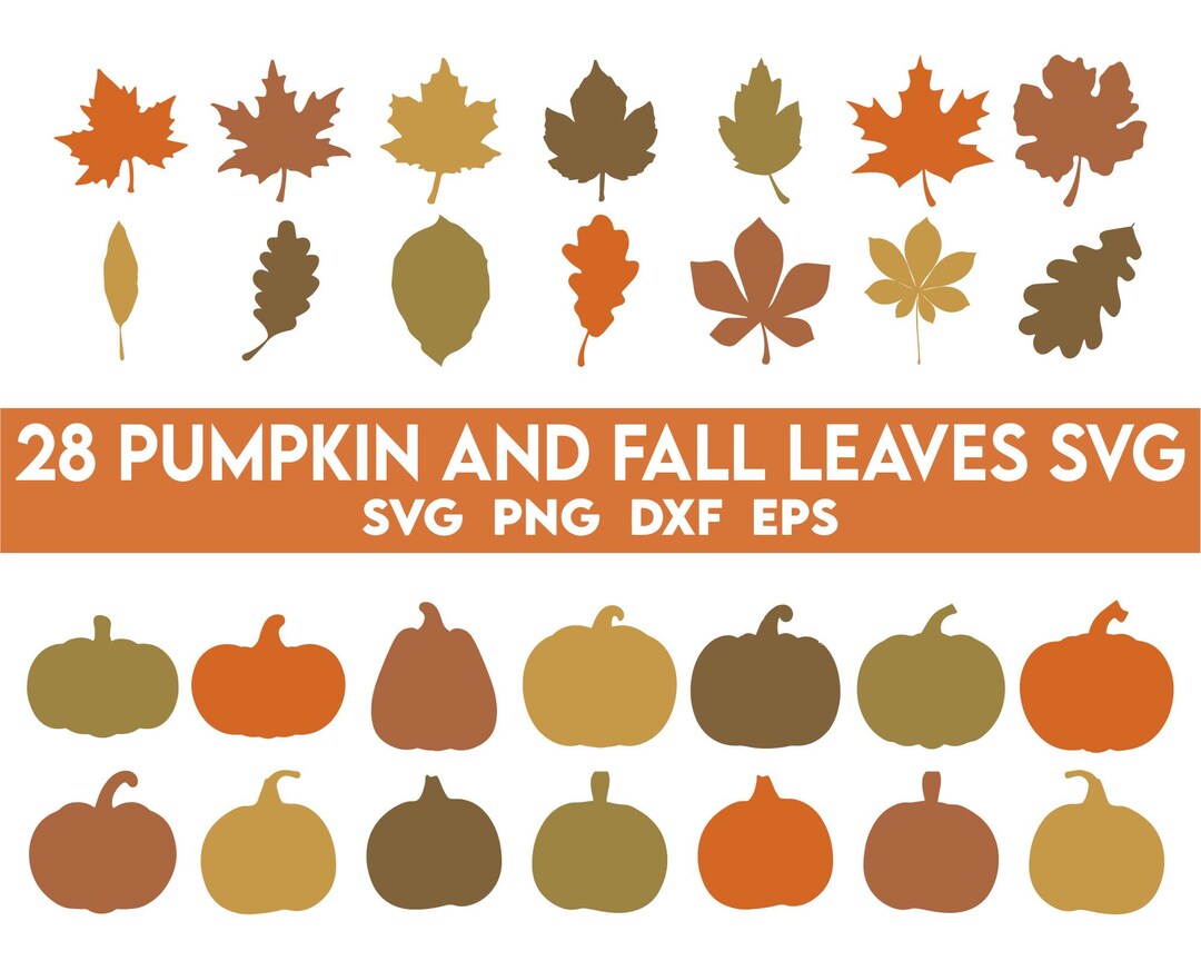 Pumpkin and Fall Leaves SVG Bundle, Fall Leaves Svg, Fall Svg, Fall ...