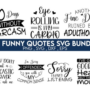 May include: A set of 28 funny quotes in black text on a white background. The quotes are about sarcasm, adulthood, and everyday life. The text includes phrases like "Eye rolling is my cardio", "Another fine day ruined by adulthood", and "I've got a good heart but this mouth".