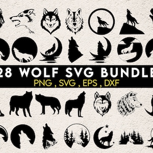 Wolf SVG Bundle, Wolf PNG, Wölfe Svg, Wolf Art, Wolf Illustration, Wölfe Png, Wolf Kopf Svg, Lone Wolf Art, Wolf Shirt Dateien, Wolf Clipart