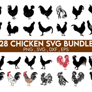 Poulet SVG Bundle, Floral coq Svg, svg de Decor ferme, Floral poulet svg, poulet Svg, coq Svg, ferme SVG, poulet clipart