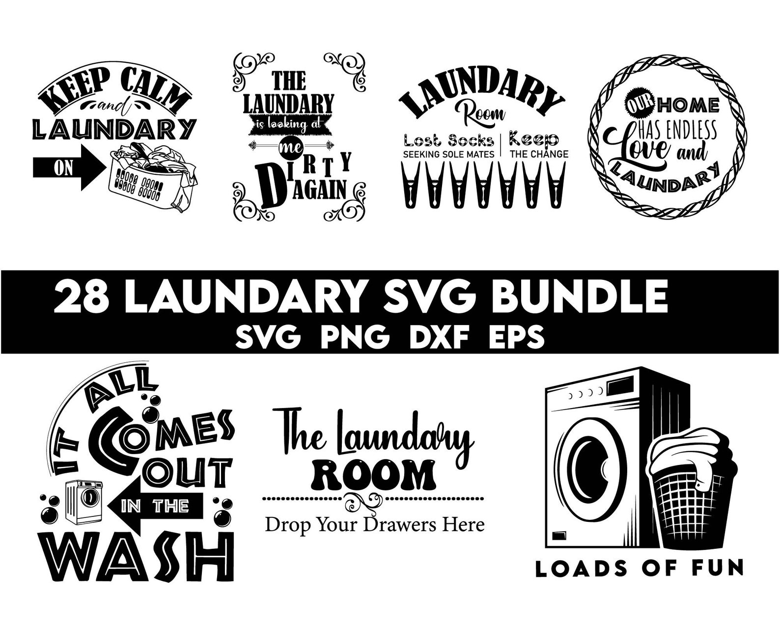 Laundry Svg Bundle, Laundry Room Svg, Bathroom Svg, Wash Dry Svg, Home ...