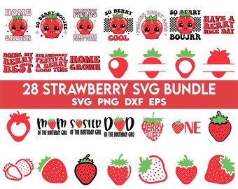 Erdbeere SVG-Bundle, Retro Erdbeere svg, Gefühl Beere gut svg, In My Strawberry Era svg, Erdbeere Shortcake svg