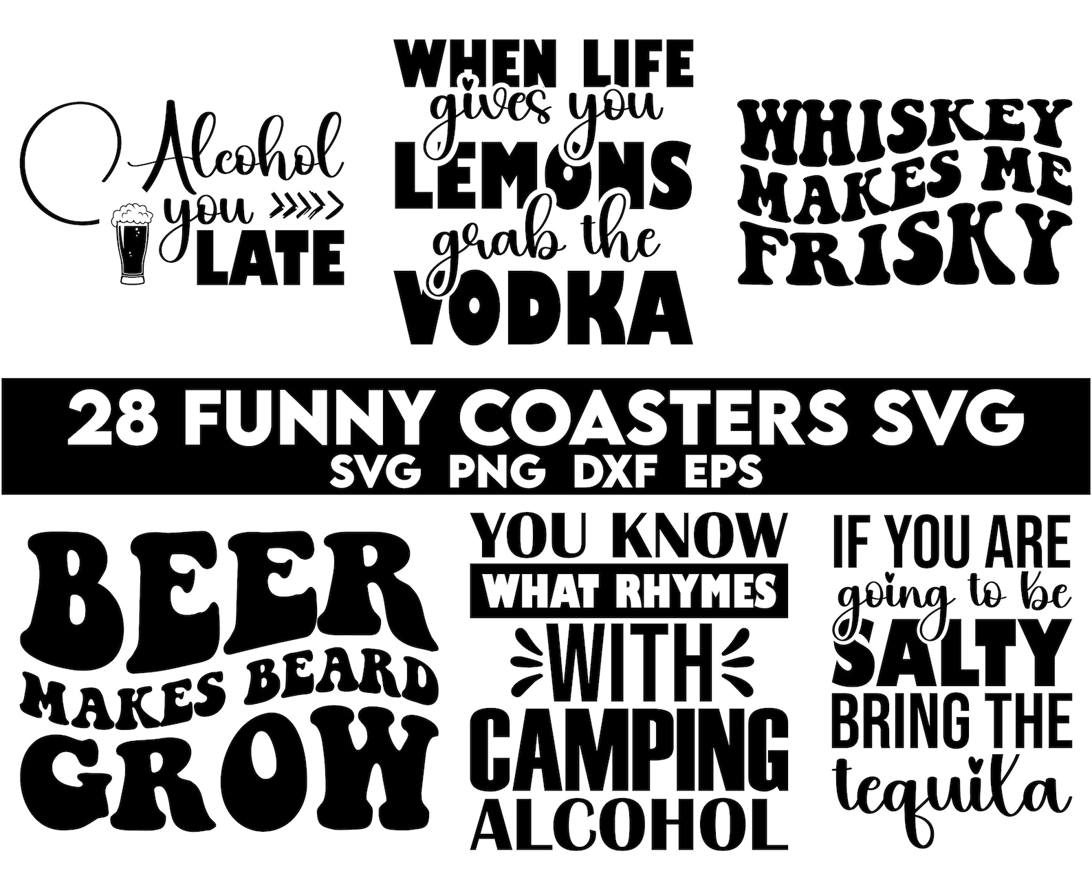 Funny Coasters Svg Bundle, Sarcastic Coasters, Coffee Coasters, Beer ...