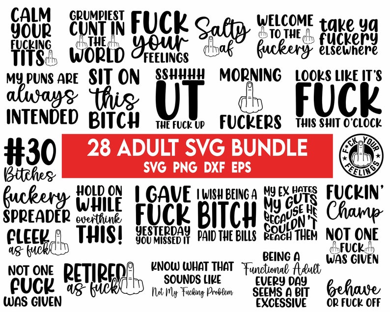 Adult Svg Bundle, Adults svg, Rude svg, Crafting Bundle, Adult quotes svg, Savage svg, Funny svg bundle, bitch svg, Middle Finger Svg image 6