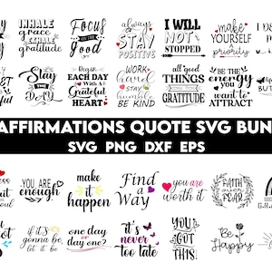 Afirmaciones Cotizaciones Svg Bundle, Inspirational Svg, Motivational Svg, Self Love Svg Bundle, Mental Health Svg, Self Love Svg