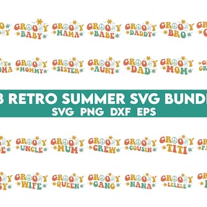Groovy Family SVG Bundle, Retro Family svg, Groovy Birthday svg, Matching Family svg, Groovy Mom svg, Groovy Dad svg