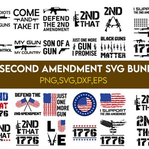 2e Amendement svg Bundel, Tweede Amendement svg, Gun Rights svg, 2e Amendement Amerikaanse Vlag svg, eps, dxf, ai, png, Bestanden voor Cricut
