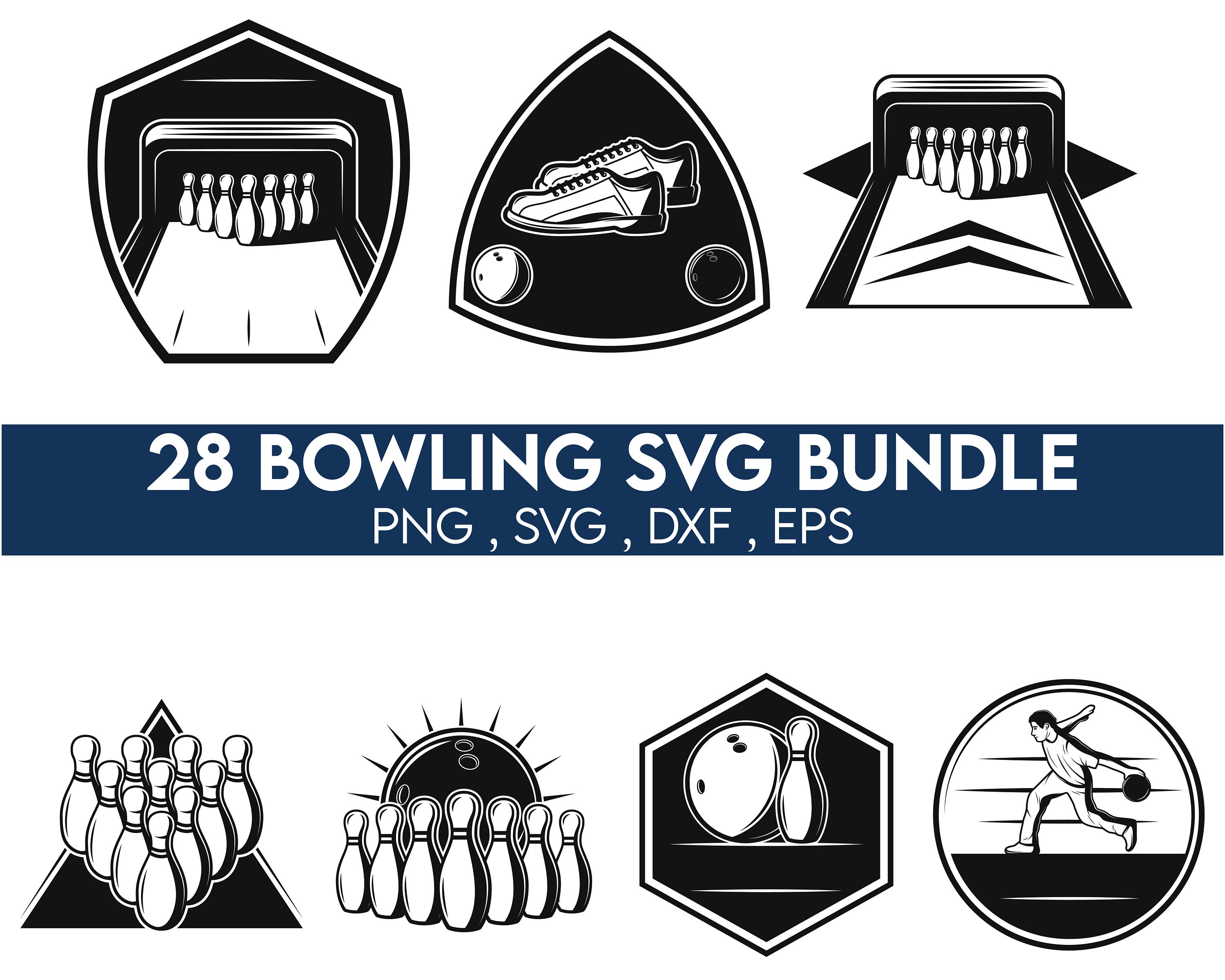 Bowling SVG Bundle, Bowling PNG Bundle, Bowling Clipart, Bowling ...