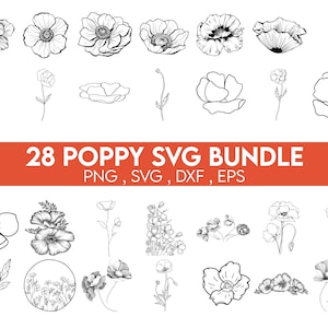 Poppy svg bundle, Poppy svg, Poppy wreath svg, botanical clipart, flowers svg, poppy png, floral clipart, floral wreath svg