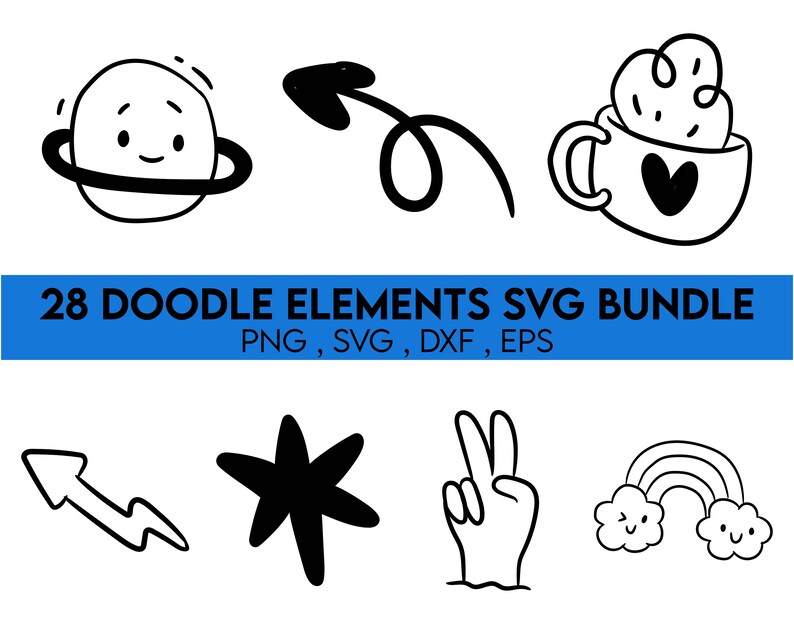 Doodle Elements Svg Bundle, Doodle Elements Svg, Elements Png ...