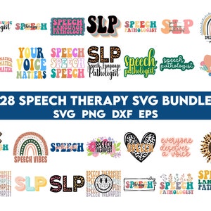 Paquete SVG de terapia del habla, Patólogo del lenguaje del habla Svg, Camisa del habla SVG, SLP svg, Terapia del habla svg, Sublimación del terapeuta del habla
