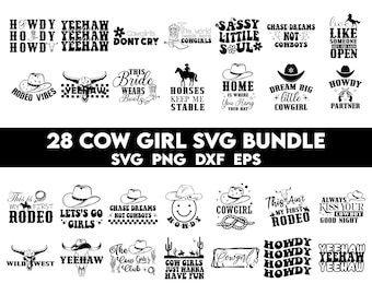Pakiet svg Cowgirls, Cowgirl SVG, Cowboy SVG, Western SVG, Howdy SVG, Wild West SVG, Western design, Western design