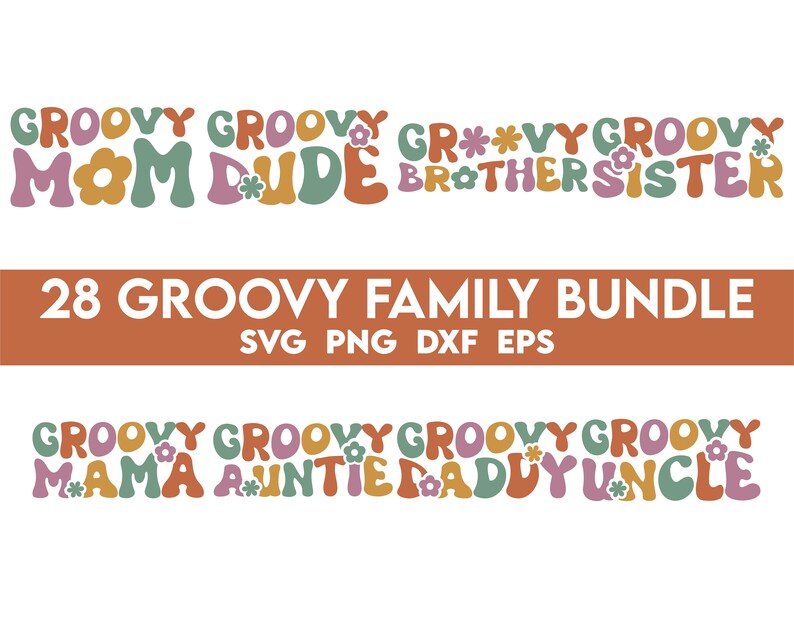 Groovy Family Groovy Family SVG PNG Bundle, Retro Family Svg, Matching Family Svg ...