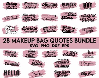 Schminktasche SVG Bundle, Beauty Quotes SVG, Kosmetiktasche SVG, Fashion SVG, Schminktasche Design, Schminktasche PNG