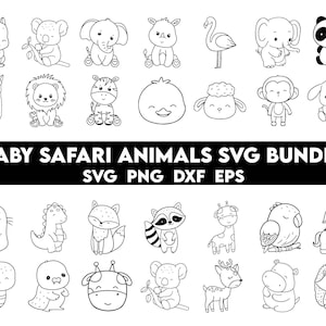 Safari Animals Svg Bundle, Clipart de animales, Baby Animals Svg, Zoo Animals Svg, Animals Svg, Baby Safari Animals Svg, Cute Animal Svg