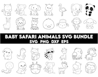 Safari Animals Svg Bundle, Animal clipart, Baby Animals Svg, Zoo Animals Svg, Animals Svg, Baby Safari Animals Svg, Cute Animal Svg