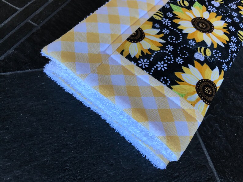 Sunflower Dish Drying Mat with Yellow or Black trim Etsy