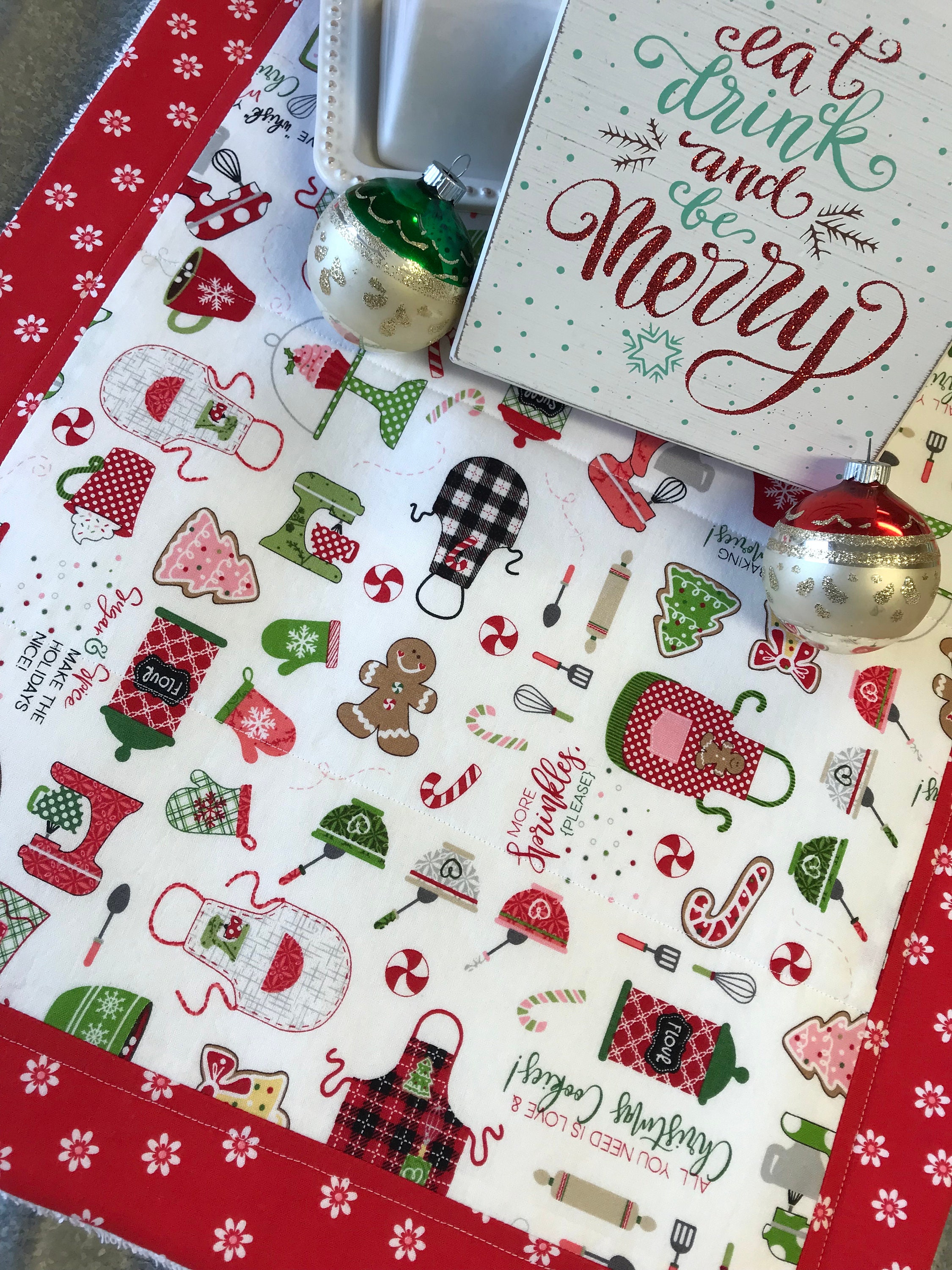 Christmas Dish Drying Mat Etsy