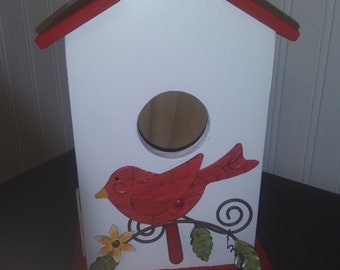 Red and White Birdhouse