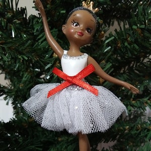 Cute Ballerina w/white Tutu Ornament