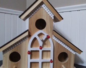 Birdhouse with Ladybug Decor