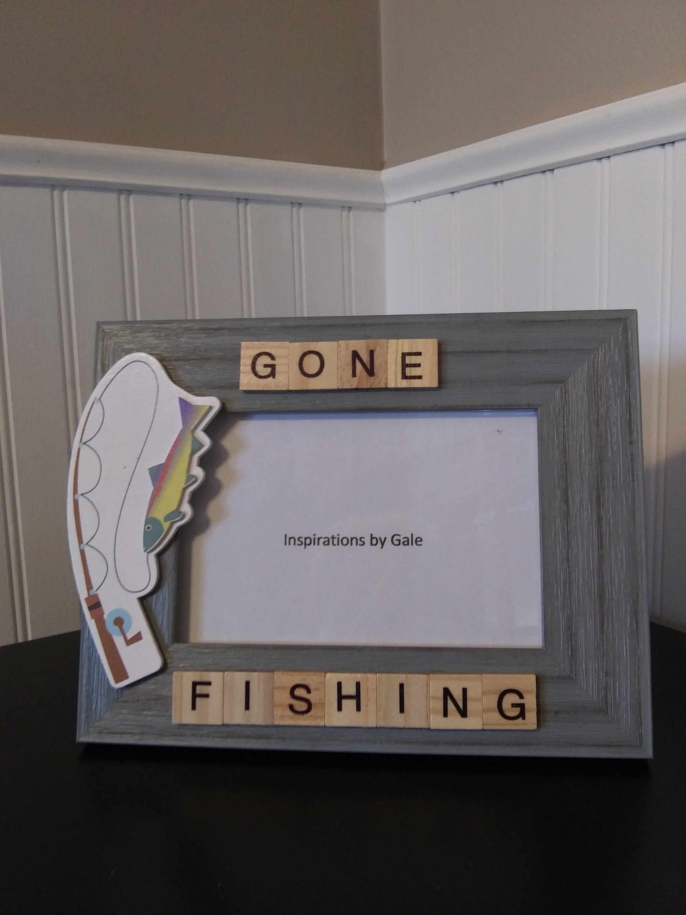 Gone Fishing With Fishing Pole Picture Frame 