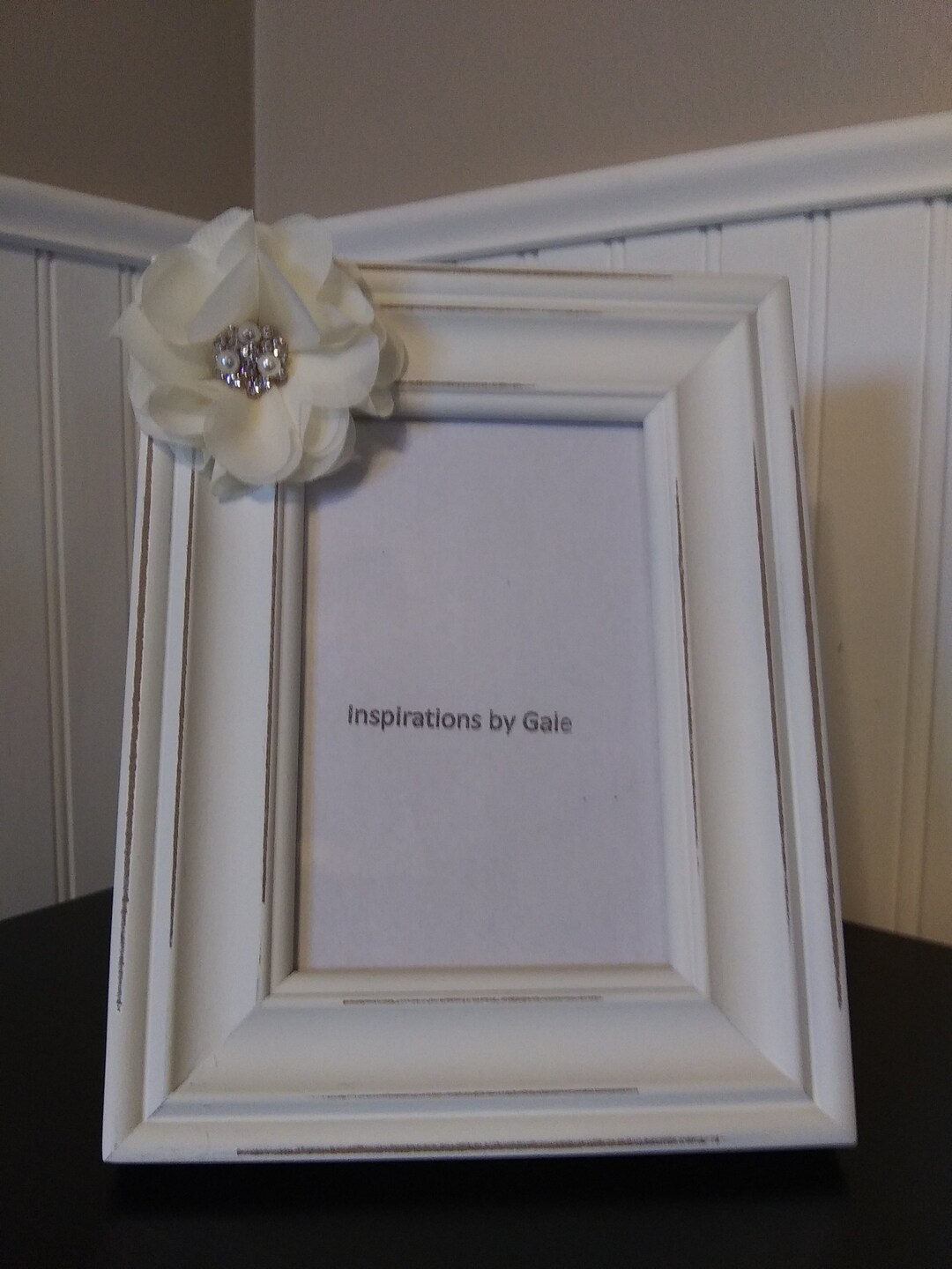White Distressed Picture Frame Etsy