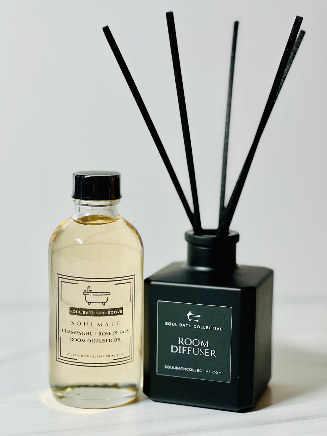 Soulmate Reed Diffuser: Champagne & Rose Scent, Black Reeds - Etsy